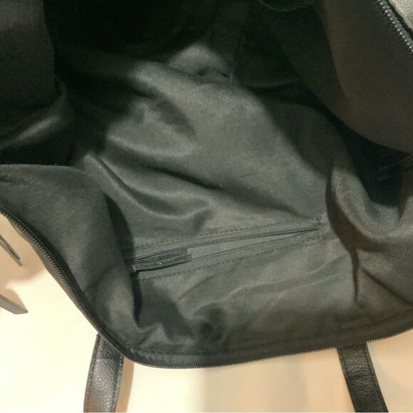 Botkier New York Bond Black Nylon XL Tote Vegan Leather Trim Zip Top Shoulder - Picture 13 of 13